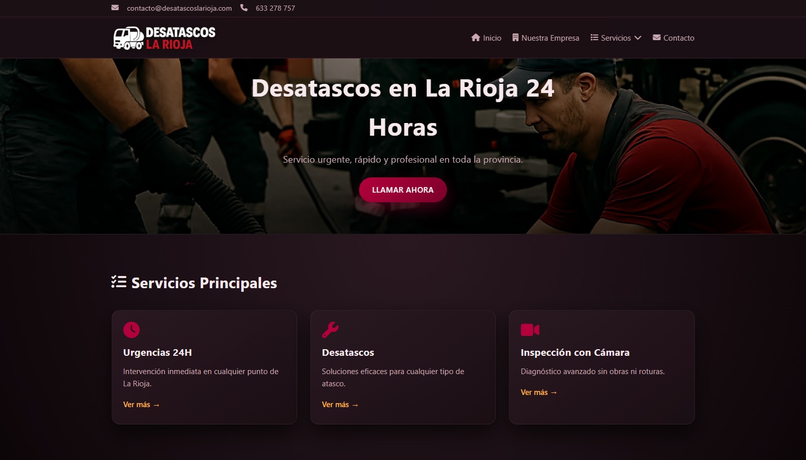 Proyecto web Desatascos La Rioja Grupo SF